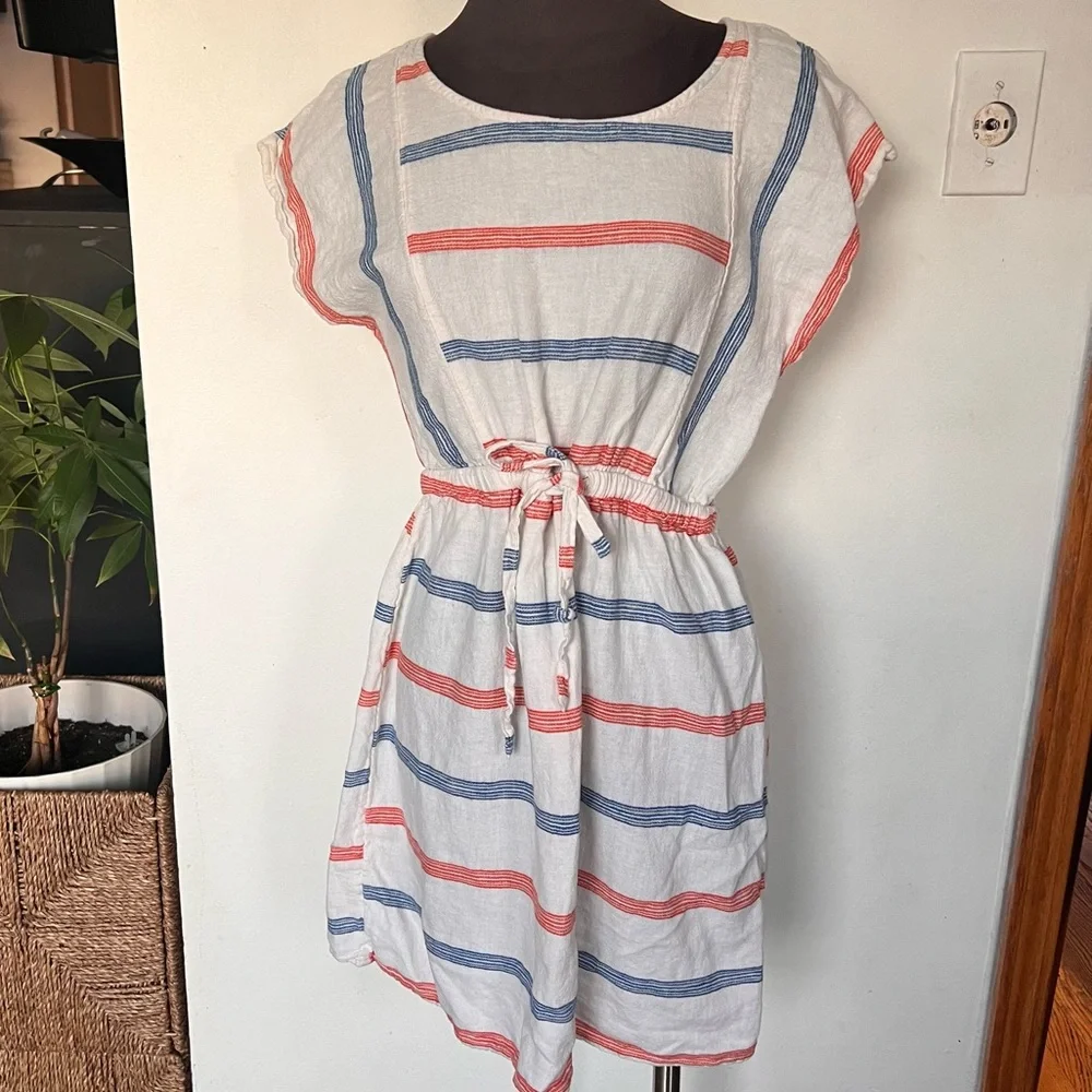 Old Navy Linen Multi Stripe Dress Size M - Picture 6 of 6